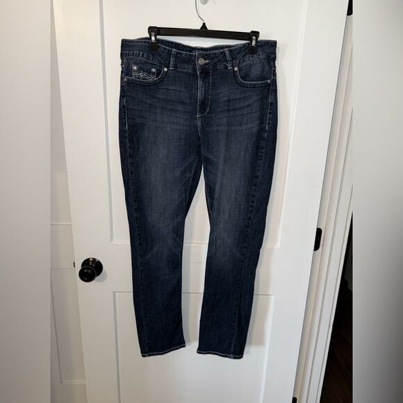 Blue Straight Leg Jeans Classic Denim - Picture 1 of 6